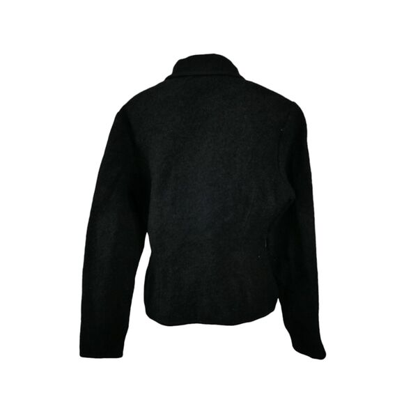 Land's End Size 14 Boiled Wool Textured Sweater Jacket  Fitted Vintage Structure - Picture 5 of 10